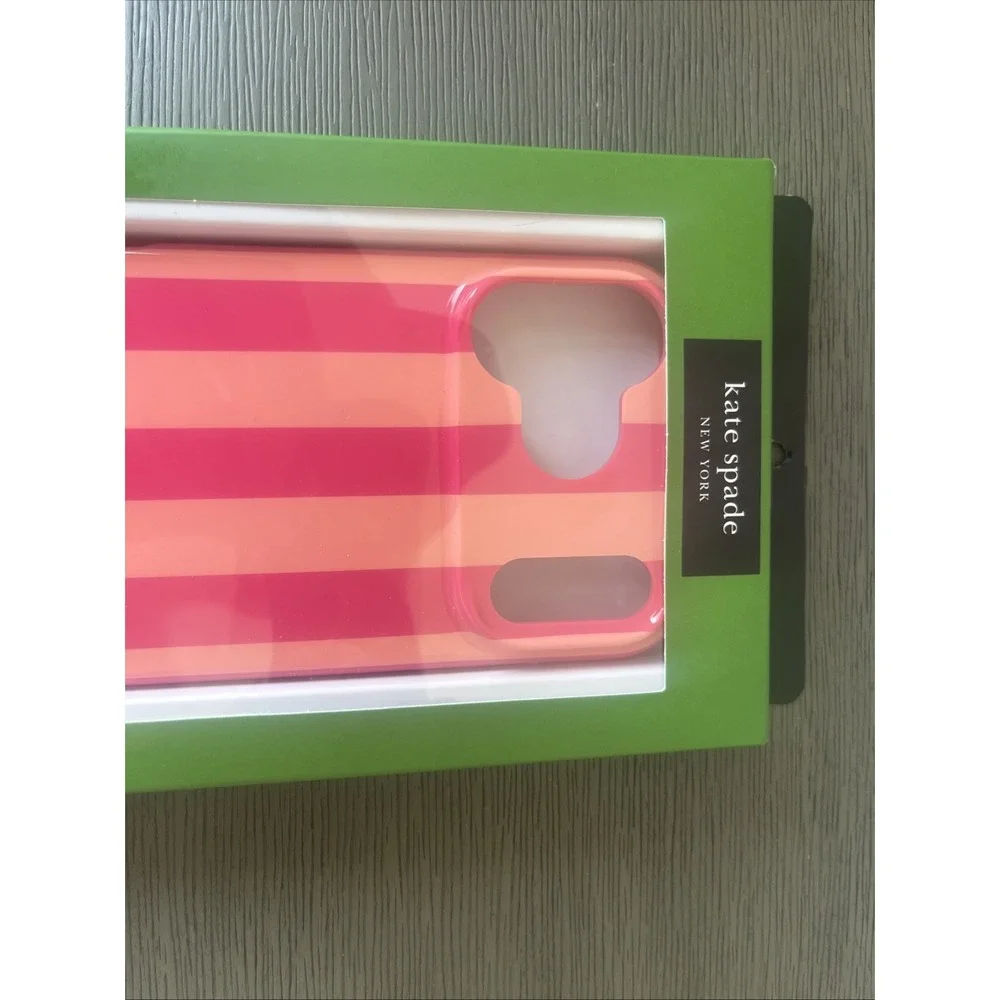 Kate Spade iPhone 17 Pro Max Protective Striped Case MagSafe Orange Red NIB